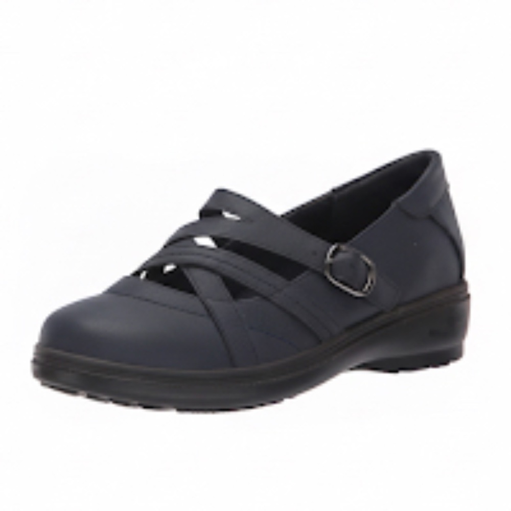 Easy Street Women's Wise Mary Jane Flat, Navy/Gore, 8.5